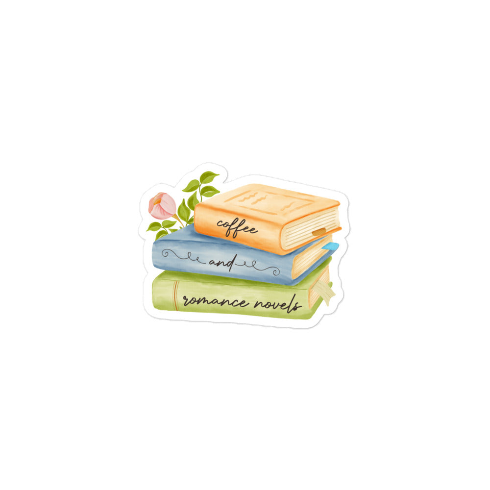 Coffee & Romance Novels Sticker