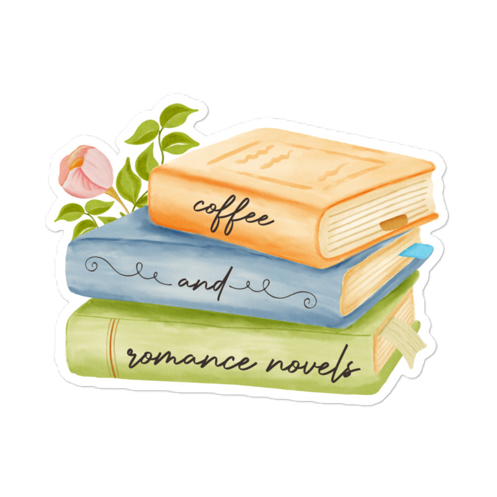 Coffee & Romance Novels Sticker