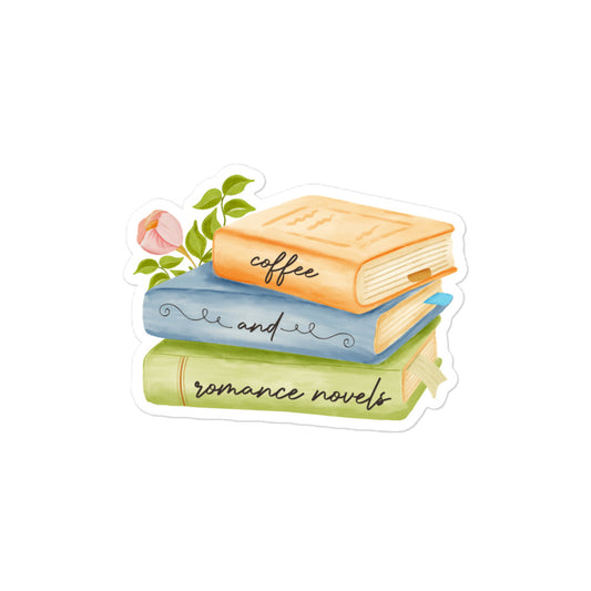 Coffee & Romance Novels Sticker