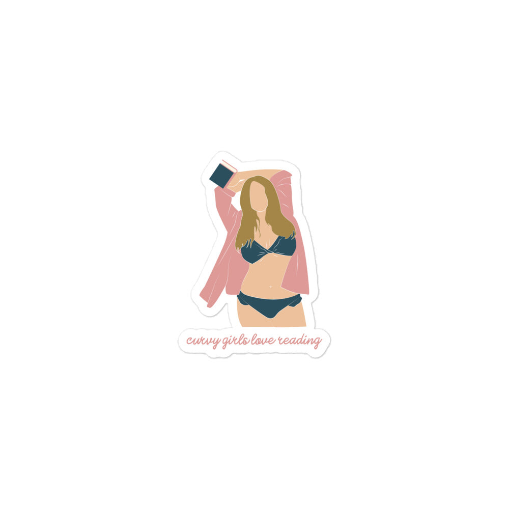 Curvy Girls Love Reading Sticker